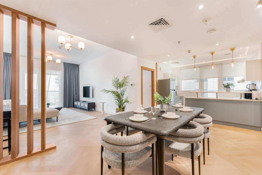 pexels photo 18470962 18470962 Bright and stylish open-concept dining and living area with contemporary decor.